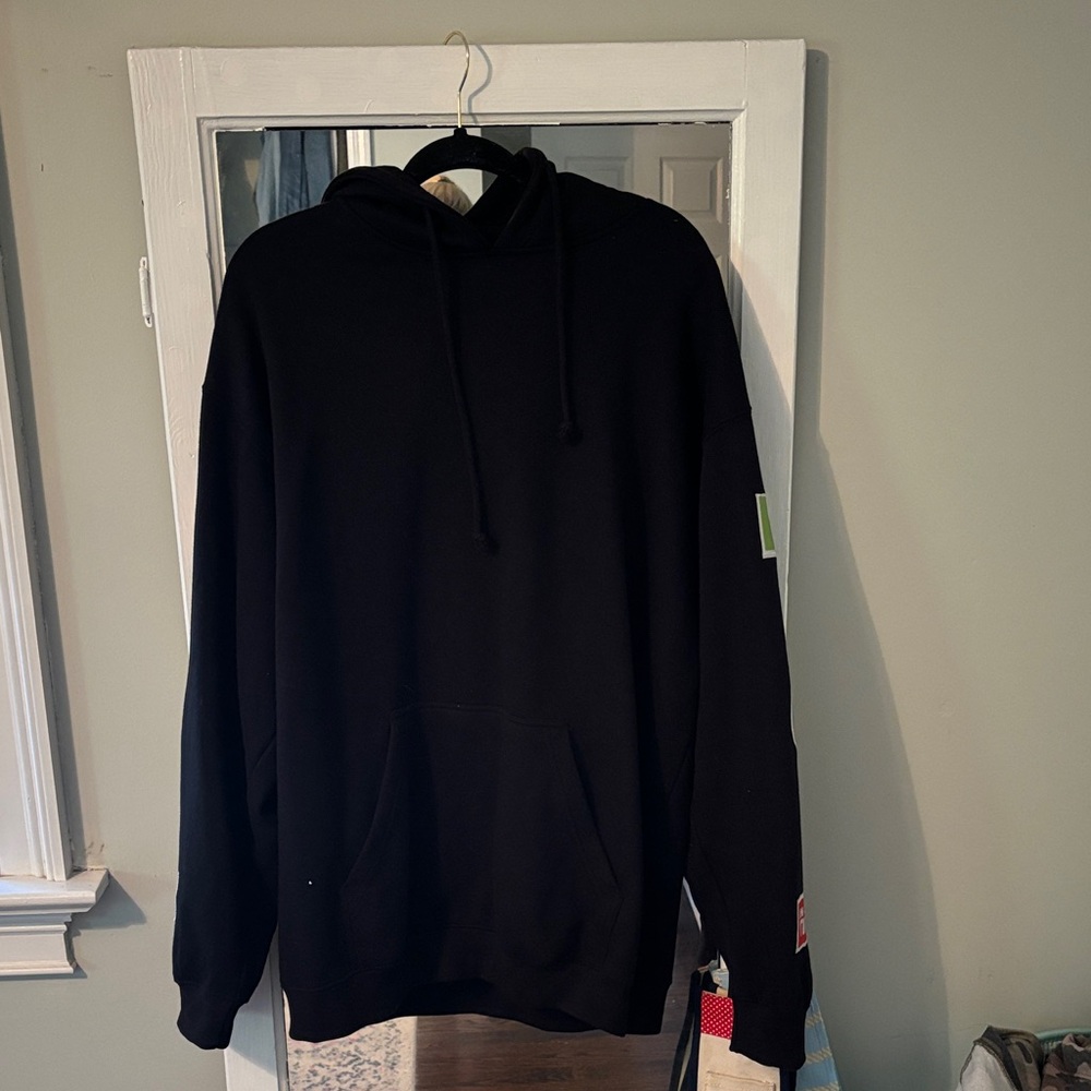 BRODenim Black Hoodie with Patches